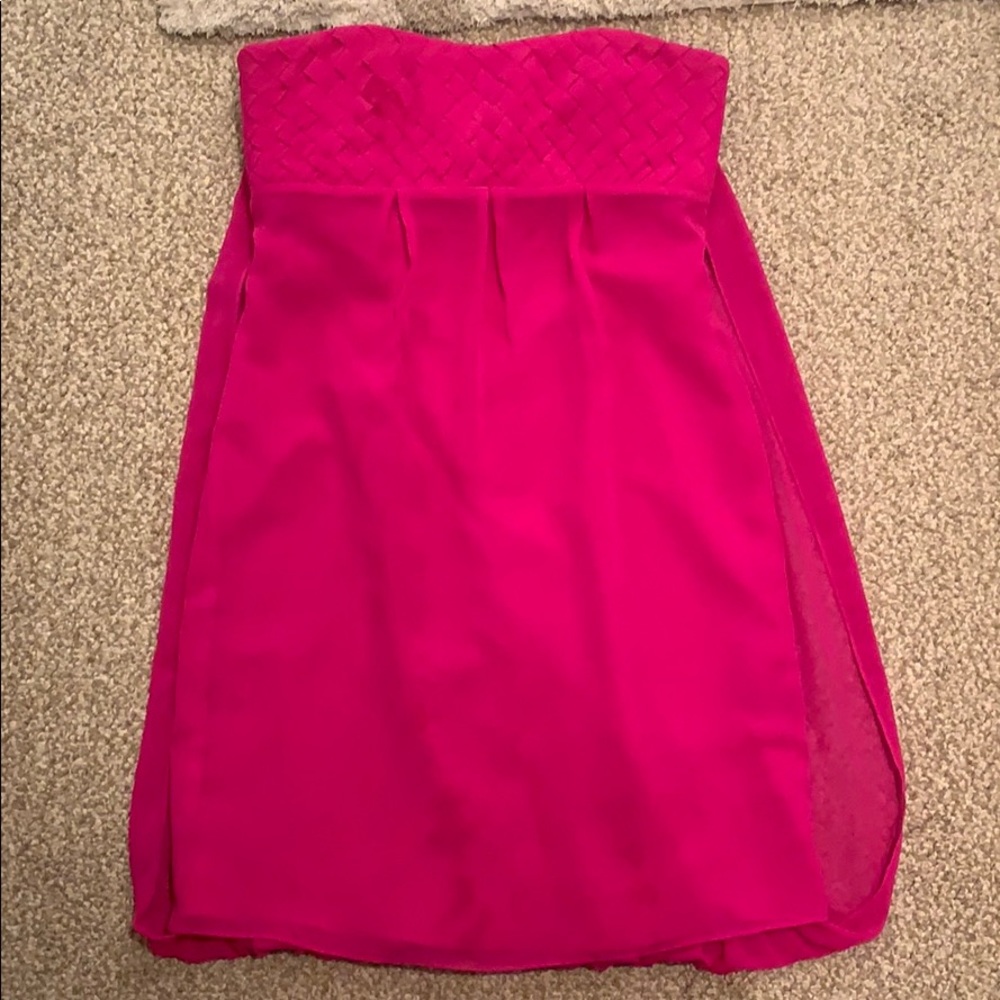 Badgley Mischka hot pink dress